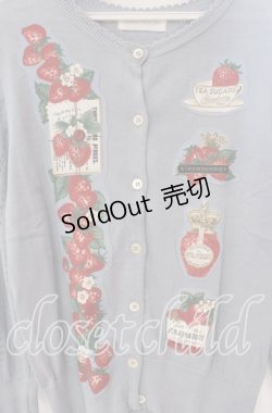 画像2: Jane Marple / Strawberry label デコパージュカーディガン M サックス O-25-09-06-043-JM-TO-OW-OS
