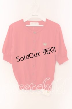 画像1: Jane Marple / Tiara EMB puff sleeve カーディガン M アカ O-25-09-06-044-JM-TO-OW-OS