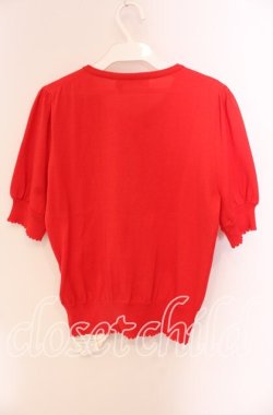 画像3: Jane Marple / Tiara EMB puff sleeve カーディガン M アカ O-25-09-06-044-JM-TO-OW-OS