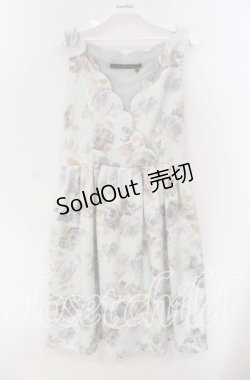 画像1: an another angelus / 水彩フラワーノースリワンピース F グリーン系 O-25-09-06-046-CA-OP-OW-ZT512