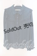 axes femme / フェミニンフリルブラウス M ブルーグリーン O-25-09-06-051-AX-BL-OW-OS