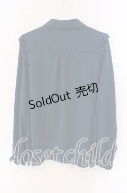 画像3: axes femme / フェミニンフリルブラウス M ブルーグリーン O-25-09-06-051-AX-BL-OW-OS