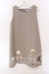 de cora fi.n.t / 家具プリントジャンパースカート F ベージュ O-25-09-06-052-LO-OP-OW-ZT180