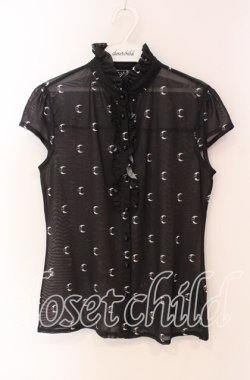 画像1: KILL STAR / ムーン総柄シアーブラウス S ブラック O-25-09-06-058-SL-BL-OW-OS