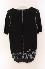画像2: 【SALE】Candy Stripper / SEE THROUGH WAVY RIB H/S トップス 2 ブラック O-25-09-06-059-PU-TO-OW-ZT101 (2)