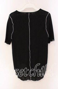 画像2: Candy Stripper / SEE THROUGH WAVY RIB H/S トップス 2 ブラック O-25-09-06-059-PU-TO-OW-OS