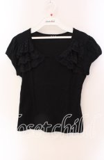 画像1: BPN / レース配色パフスリTシャツ M ブラック O-25-09-06-060-GO-TO-OW-OS (1)