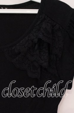 画像2: BPN / レース配色パフスリTシャツ M ブラック O-25-09-06-060-GO-TO-OW-OS