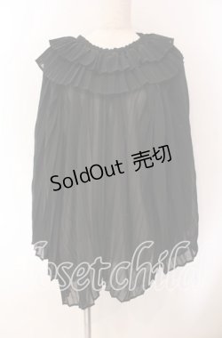 画像1: Drug Honey / プリーツシフォンブラウス  ブラック O-25-09-06-064-PU-BL-OW-OS