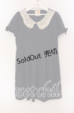 画像1: an another angelus / レース襟ドットワンピース F ネイビー O-25-09-06-066-CA-OP-OW-OS