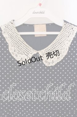 画像2: an another angelus / レース襟ドットワンピース F ネイビー O-25-09-06-066-CA-OP-OW-OS
