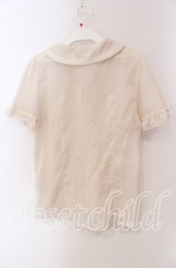 画像3: axes femme / フレア袖フリルブラウス M キナリ O-25-09-06-073-AX-TO-OW-OS