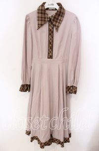 axes femme / デリスショコラシャツワンピース F ピンク O-25-09-06-076-AX-OP-OW-ZT490