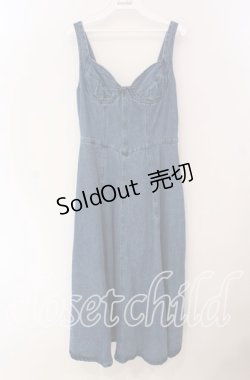 画像1: an another angelus / ビスチェ切替デニムジャンパースカート F ブルー O-25-09-06-078-CA-OP-OW-OS