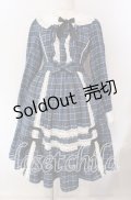 axes femme kawaii / タータンチェックワンピース M ブルー O-25-09-06-007-AX-OP-OW-OS