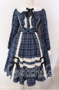 画像1: axes femme kawaii / タータンチェックワンピース M ブルー O-25-09-06-007-AX-OP-OW-OS