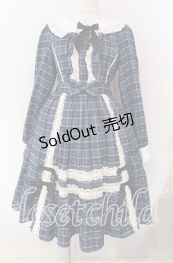 画像1: axes femme kawaii / タータンチェックワンピース M ブルー O-25-09-06-007-AX-OP-OW-OS