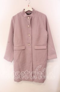 an another angelus / ビジユー釦スタンドカラーコート F ラベンダー O-25-09-06-081-CA-CO-OW-ZT-C035