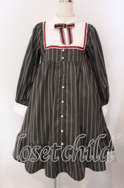 画像1: axes femme kawaii / ストライプワンピース M グレー O-25-09-06-008-AX-OP-OW-OS