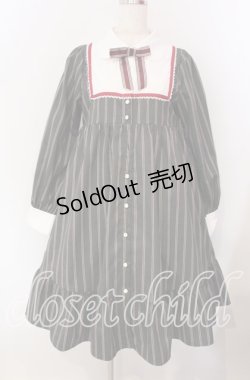 画像1: axes femme kawaii / ストライプワンピース M グレー O-25-09-06-008-AX-OP-OW-OS