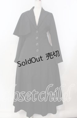 画像1: BPN / ハーフケープ付きロングコート M ブラック O-25-09-06-012-GO-CO-OW-OS
