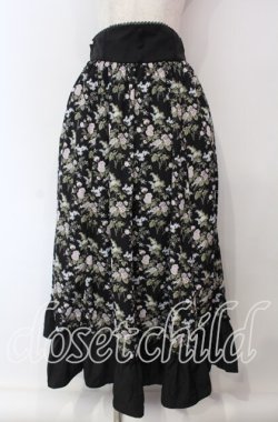 画像1: Kurumi Collaboration / グレイスフルコルセット風ロングスカート L クロ O-25-09-06-013-LO-SK-IG-OS