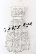 axes femme POETIQUE / ミッキー&ミニー総柄ワンピース M キナリ O-25-09-06-020-AX-OP-OW-OS