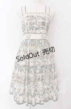 画像1: axes femme POETIQUE / ミッキー&ミニー総柄ワンピース M キナリ O-25-09-06-020-AX-OP-OW-OS