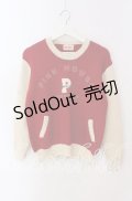 PINK HOUSE / Pロゴニット  アカ×アイボリー O-25-09-08-001-LO-TO-IG-OS