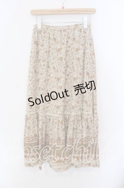 画像1: INGEBORG / ツタ花ptスカート M ベージュ系 O-25-09-08-038-LO-SK-OW-OS