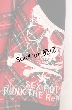 画像2: SEX POT ReVeNGe / 切り替えチェックパンツ M レッド×ブラック O-25-09-08-044-SP-PA-OW-OS