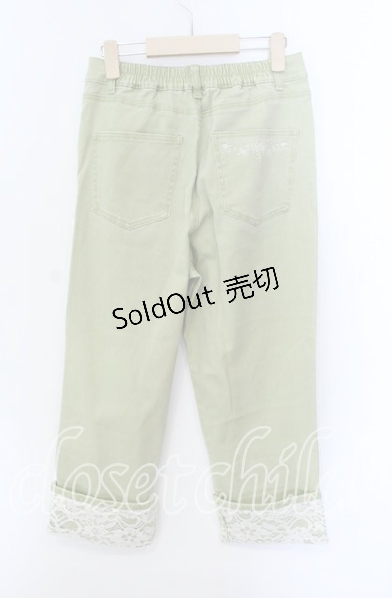 画像3: 【SALE】axes femme / マリンｘバラ刺繍デニムパンツ L グリーン O-25-09-08-045-AX-PA-OW-ZT086 (3)