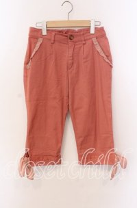 axes femme / フリルレースクロップドパンツ M オレンジ O-25-09-08-047-AX-PA-OW-ZT085
