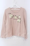 INGEBORG / くちなしプリントカットソー Ｍ ピンク O-25-09-08-005-LO-TO-IG-OS