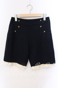 Jane Marple / ボタン配色ウールハーフパンツ M ネイビー O-25-09-08-049-JM-PA-OW-OS