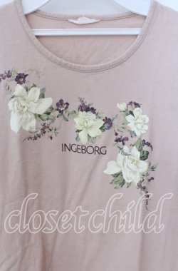 画像2: INGEBORG / くちなしプリントカットソー Ｍ ピンク O-25-09-08-005-LO-TO-IG-OS