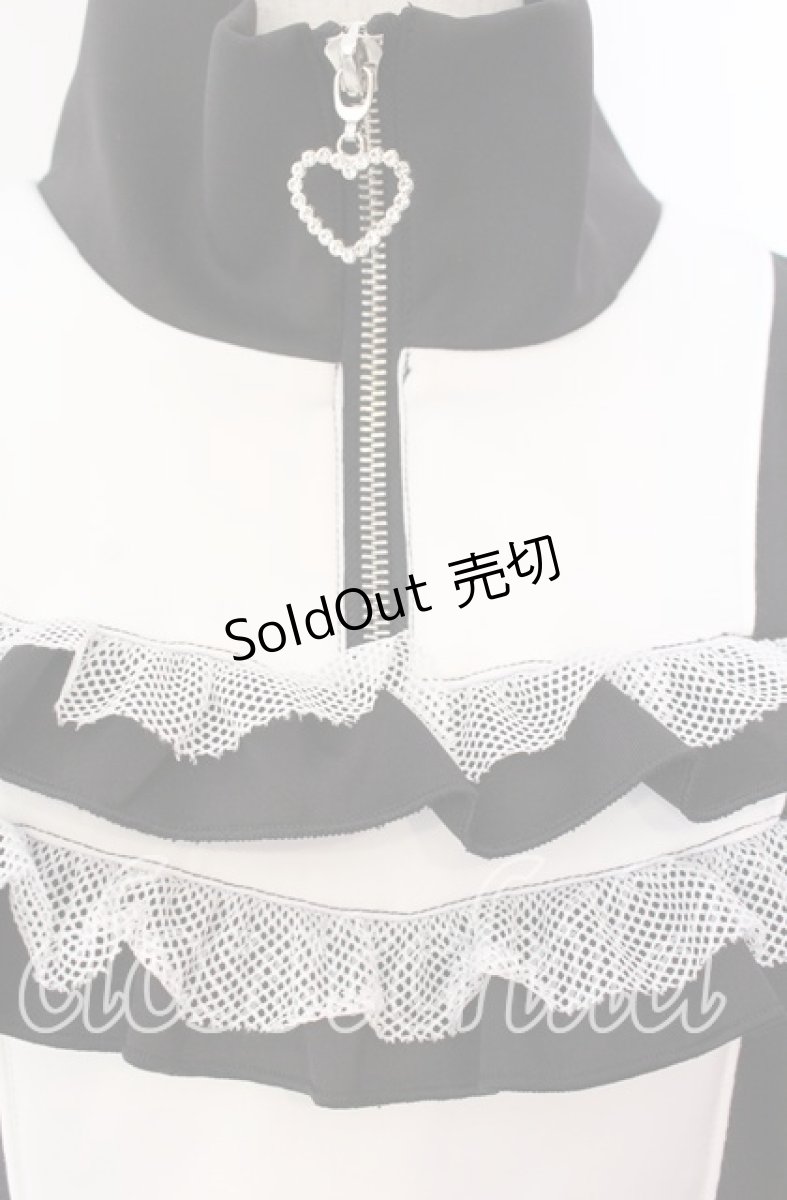 画像2: 【SALE】DearMyLove / フリルたっぷりジャージセットアップ LL クロ×シロ O-25-09-08-052-EL-OP-IG-ZT093 (2)