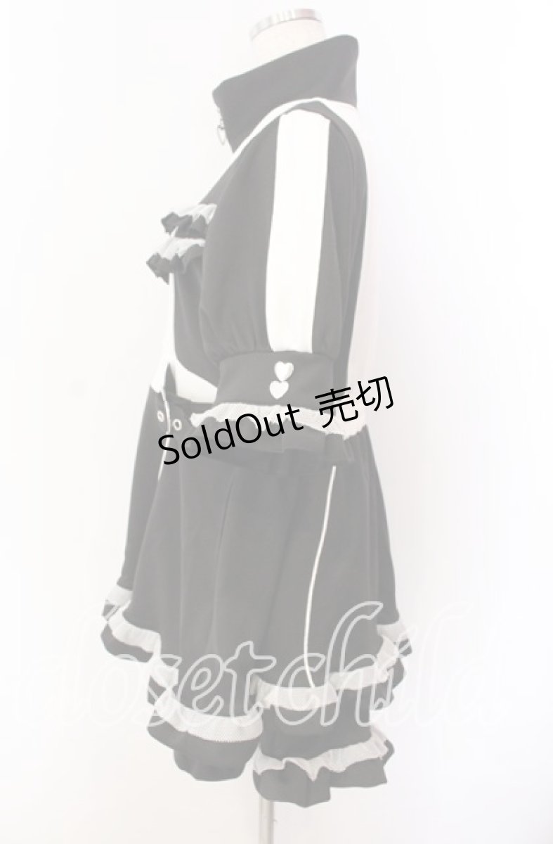 画像3: 【SALE】DearMyLove / フリルたっぷりジャージセットアップ LL クロ×シロ O-25-09-08-052-EL-OP-IG-ZT093 (3)