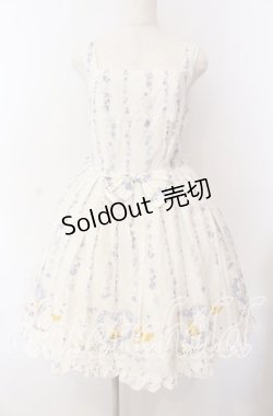 画像1: metamorphose / Happy Bellリボンジャンパースカート  シロ O-25-09-08-056-ME-OP-OW-OS