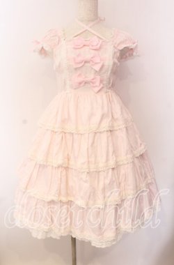 画像1: BABY,THE STARS SHINE BRIGHT / リボンミルキーシュガージャンパースカート  ピンク O-25-09-08-061-BA-OP-IG-OS