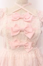 画像2: BABY,THE STARS SHINE BRIGHT / リボンミルキーシュガージャンパースカート  ピンク O-25-09-08-061-BA-OP-IG-OS (2)