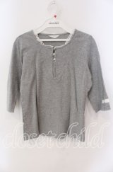 PINK HOUSE / レース配色5部袖カットソー  グレー O-25-09-08-007-LO-TS-IG-ZT078