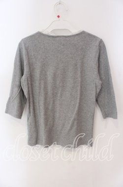 画像2: PINK HOUSE / レース配色5部袖カットソー  グレー O-25-09-08-007-LO-TS-IG-OS