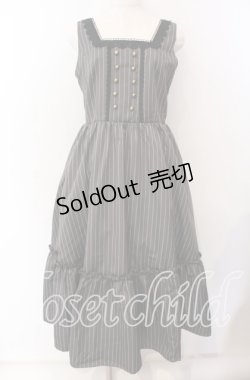 画像1: m petit by misako / TT*AOKストライプジャンパースカート L グレー O-25-09-08-072-LO-OP-OW-OS
