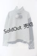 powder / ぽんぽん使いミックスカラーニット  ブルー系 O-25-09-08-009-LO-TO-OW-ZI