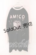 Jamie エーエヌケー / ケーキプリントロンTEE  クロ×ピンク O-25-09-08-080-LO-TO-IG-OS