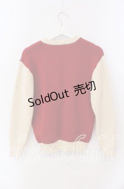 画像3: PINK HOUSE / Pロゴニット  アカ×アイボリー O-25-09-08-001-LO-TO-IG-OS