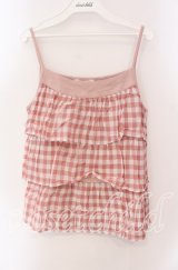 PINK HOUSE / 切り替えティアードキャミソール  ピンク O-25-09-08-002-LO-TO-IG-ZI