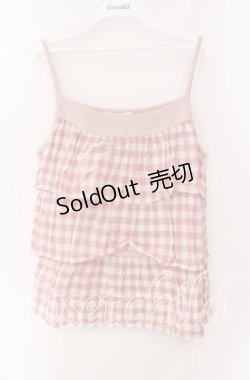 画像1: PINK HOUSE / 切り替えティアードキャミソール  ピンク O-25-09-08-002-LO-TO-IG-ZT1227K