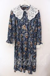axes femme NOSTALGIE / ローズオーナメント柄ワンピース  ネイビー O-25-09-08-020-AX-OP-IG-OS
